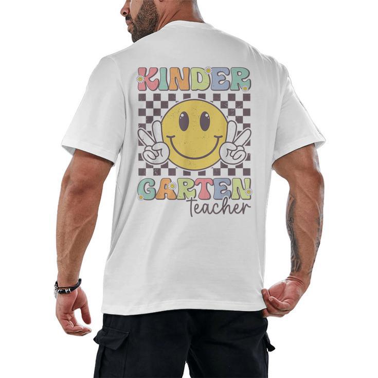 Kindergarten Teacher Team Hippie Smile Face Back To School Men's Back Print T-Shirt