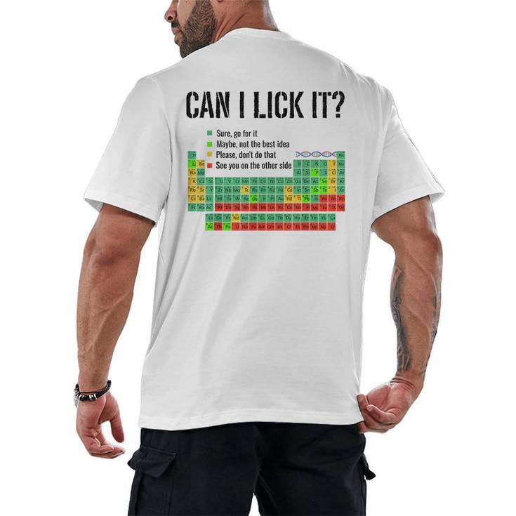 Can I Lick It Periodic Table Chart Science Teacher Men's Back Print T-Shirt