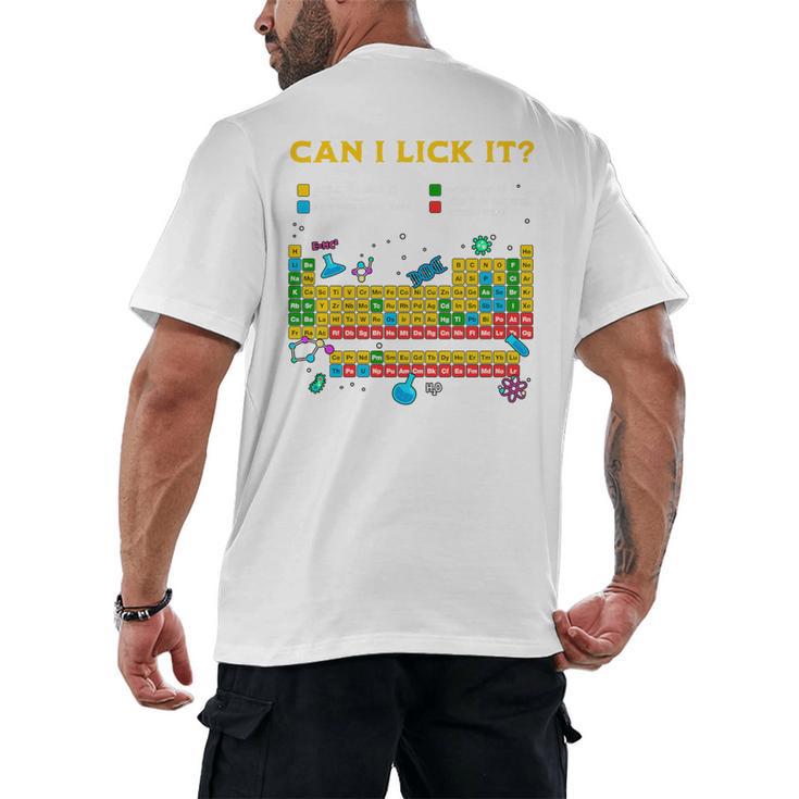 Can I Lick It Periodic Table Science Teacher Student Premium Tri-Blend Men's Back Print T-Shirt
