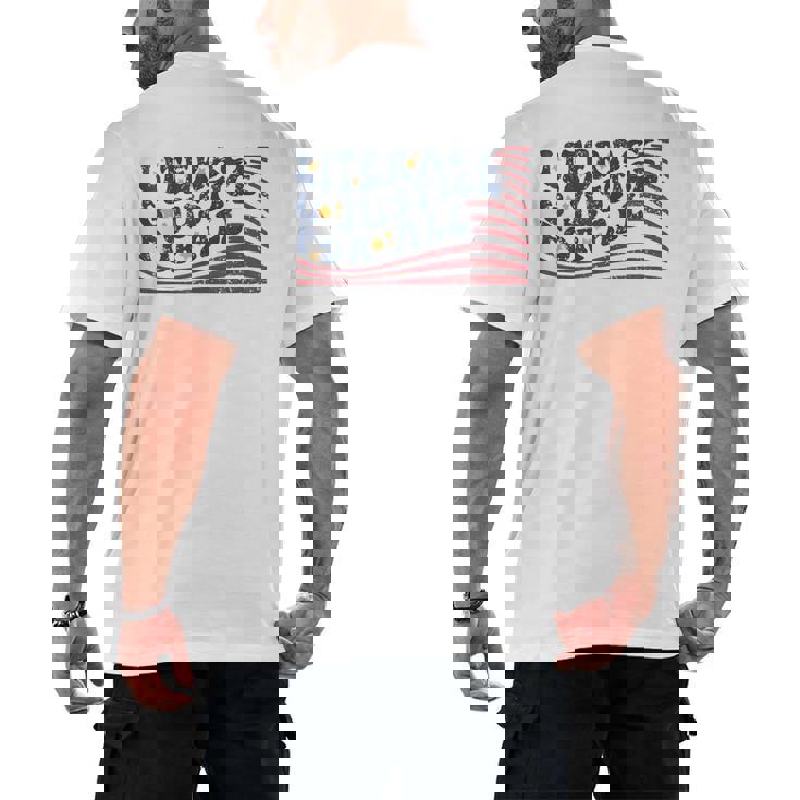 Literacy Justice For All Teacher Men&#x27;s Back Print T-Shirt