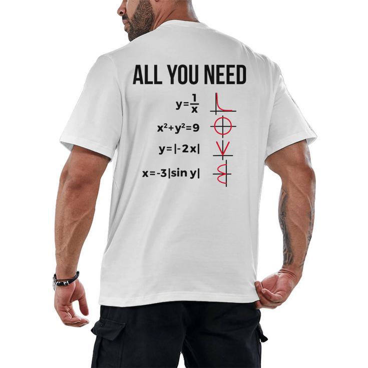 Math Graphs Mathematics Math Teacher Men's Back Print T-Shirt