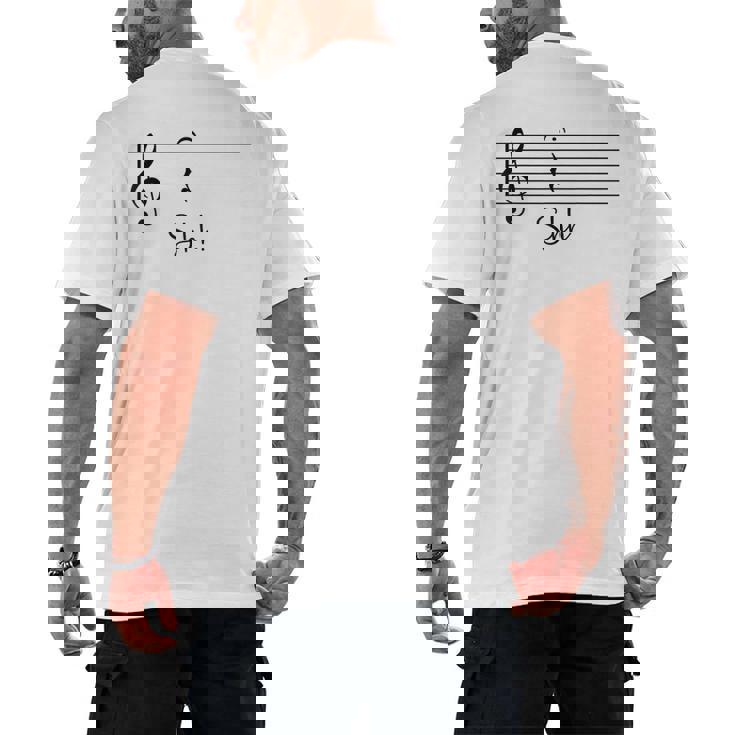 Music Notes Shirt Shh Quarter Fermata Teacher Men&#x27;s Back Print T-Shirt
