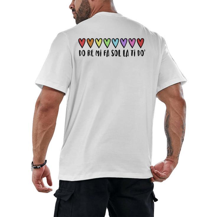 Music Teacher Hearts Music Teaching Men's Back Print T-Shirt