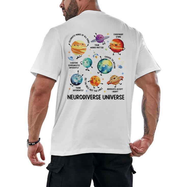Neurodiverse Universe Space Planet Special Education Teacher Men's Back Print T-Shirt