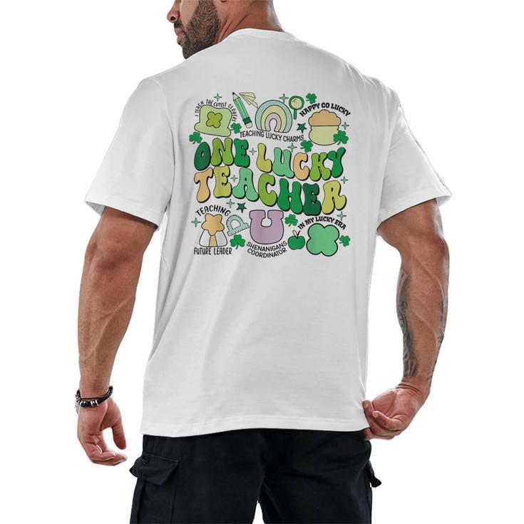 One Lucky Teacher St Patrick's Day Irish Teacher Lucky Era Men's Back Print T-Shirt