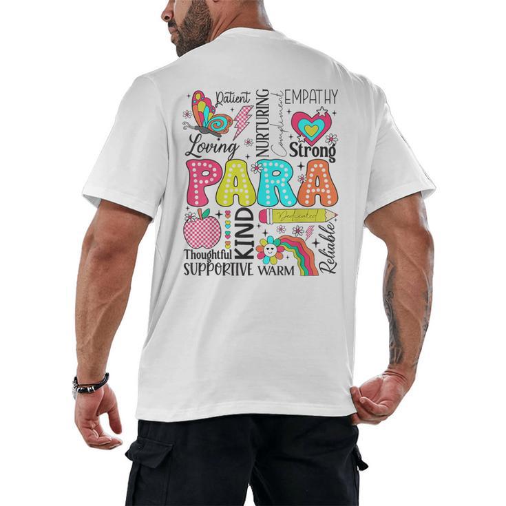 Para Paraprofessional Paraeducator Teacher Back To School Men's Back Print T-Shirt
