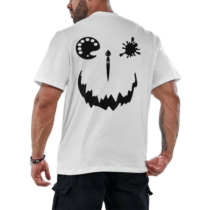Pumpkin Artist Halloween Art Teacher Men's Back Print T-Shirt