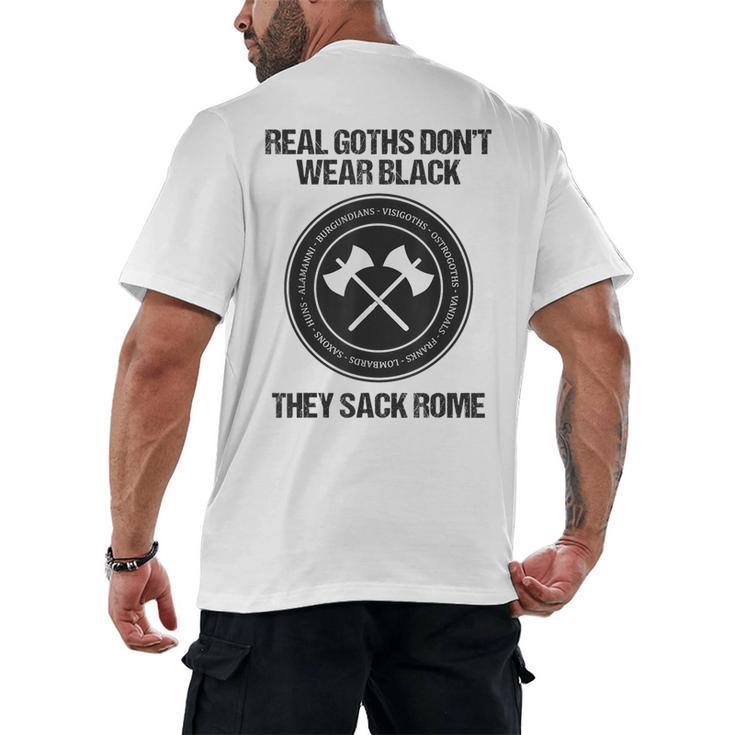 Real Goths Sack Rome History Teacher Men's Back Print T-Shirt
