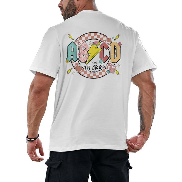 Retro ABCD Transitional Kindergarten Teacher Tour TK Teacher Men's Back Print T-Shirt