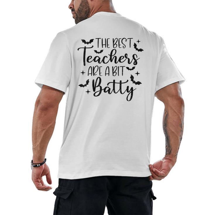 Retro The Best Teachers Are A Bit Batty Halloween Teacher Men's Back Print T-Shirt