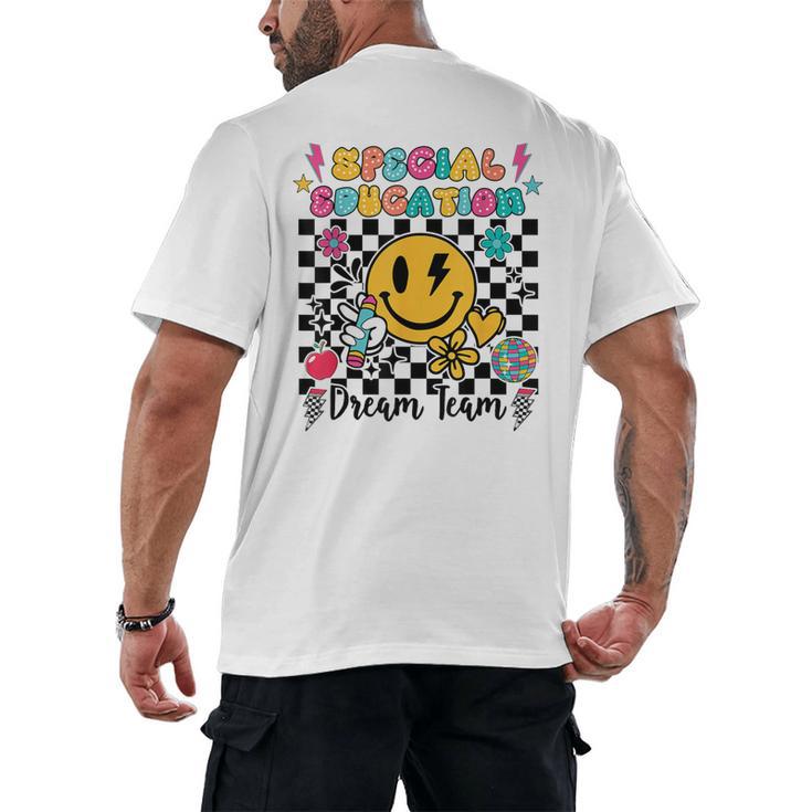 Retro Special Education Squad Groovy Dream Team Teacher Men's Back Print T-Shirt