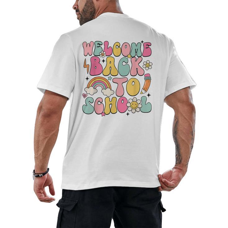 Retro Welcome Back To School Teacher Appreciation Boys Girls Men's Back Print T-Shirt