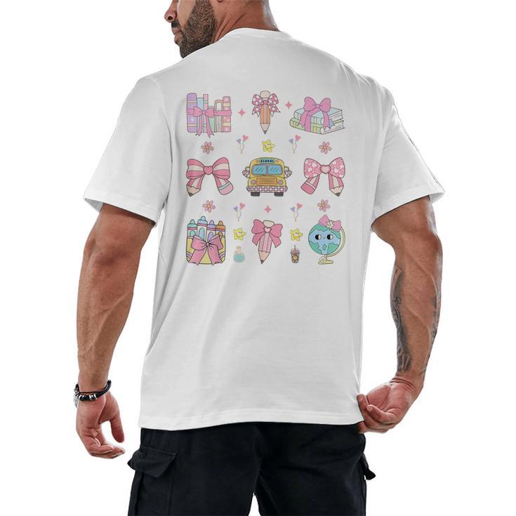 School Pencils And Bows Teacher Bow Coquette Pencil Girls Men's Back Print T-Shirt