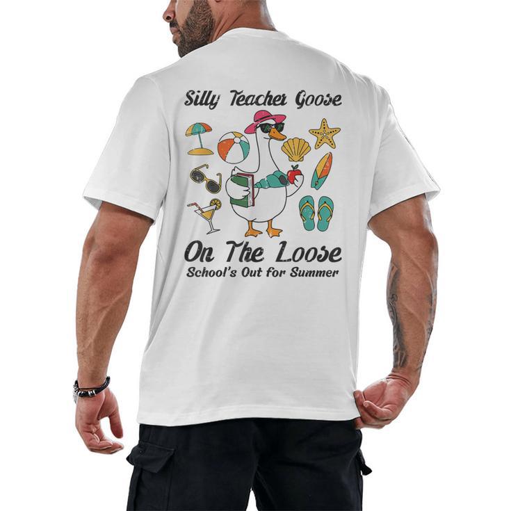 Silly Teacher Goose On The Loose School Out Summer Women Men Men's Back Print T-Shirt