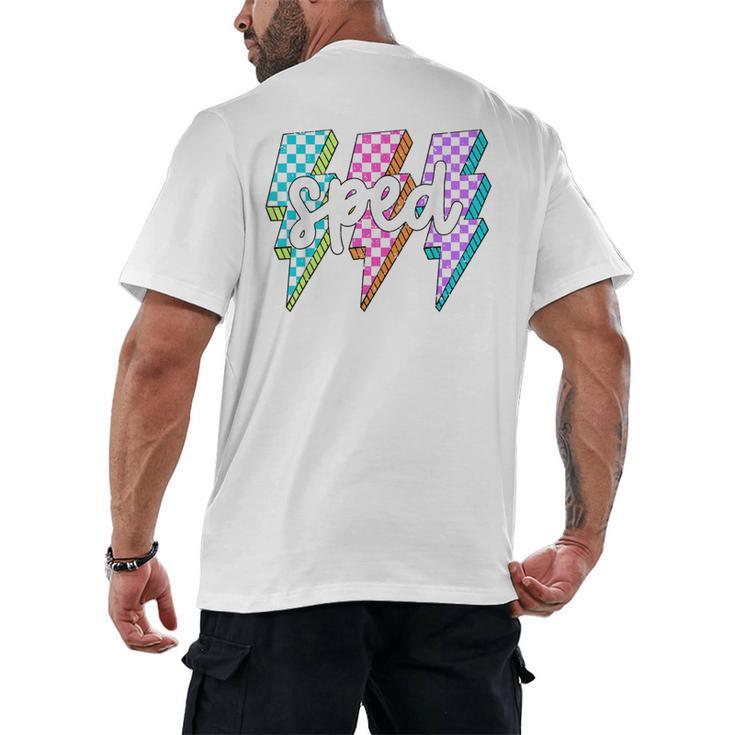SPED Teacher Squad Lightning Bolt Special Education Men's Back Print T-Shirt
