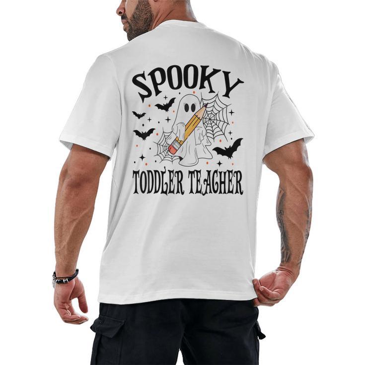 Spooky Toddler Teacher Halloween School Men's Back Print T-Shirt