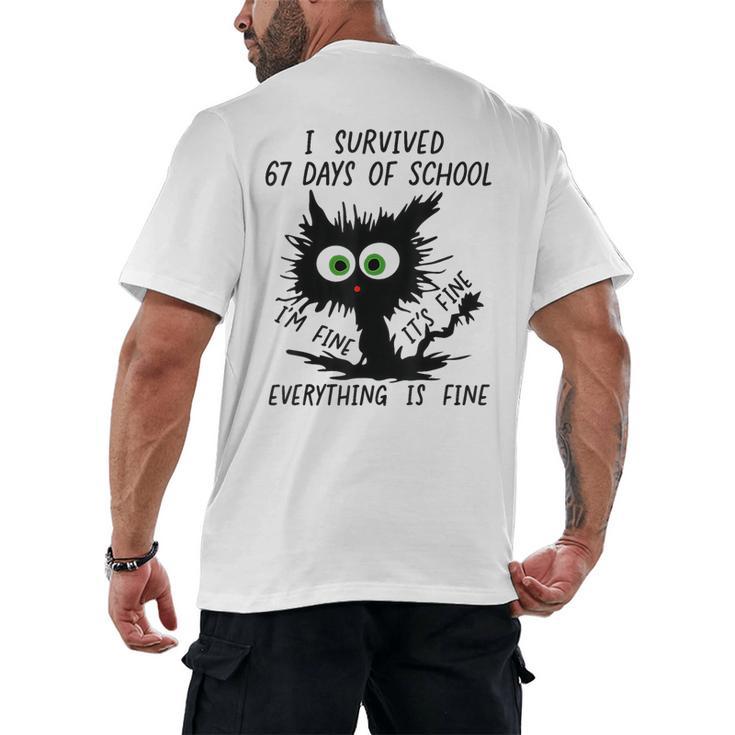 I Survived 67 Days Of School Teachers Students Humor Men's Back Print T-Shirt