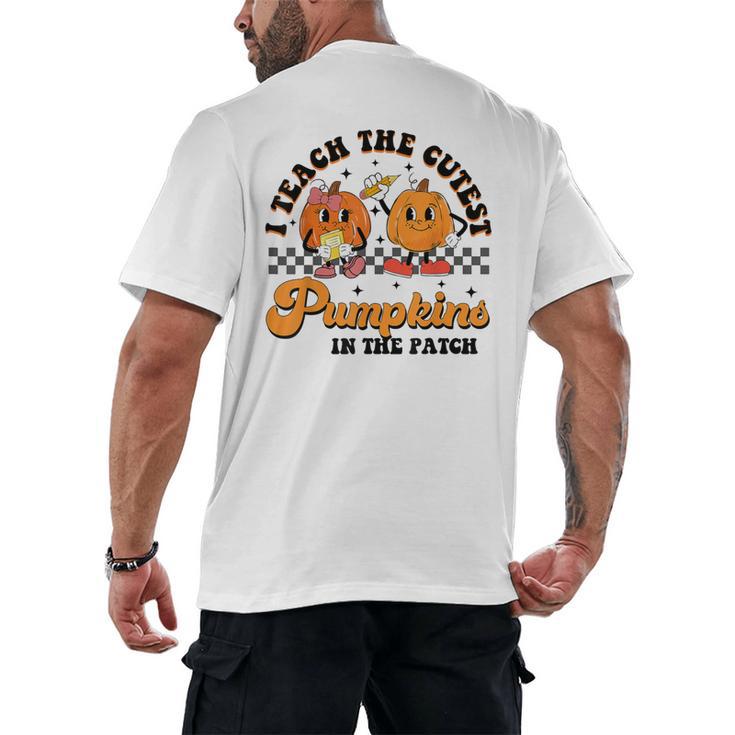 I Teach The Cutest Pumpkins In The Patch Halloween Teacher For Men Women Kids Men's Back Print T-Shirt