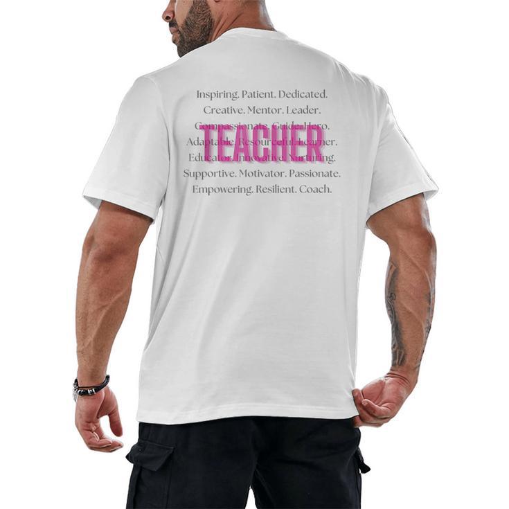 TEACH Inspirational Teacher Comfortable & Stylish T-Shirt Men's Back Print T-Shirt