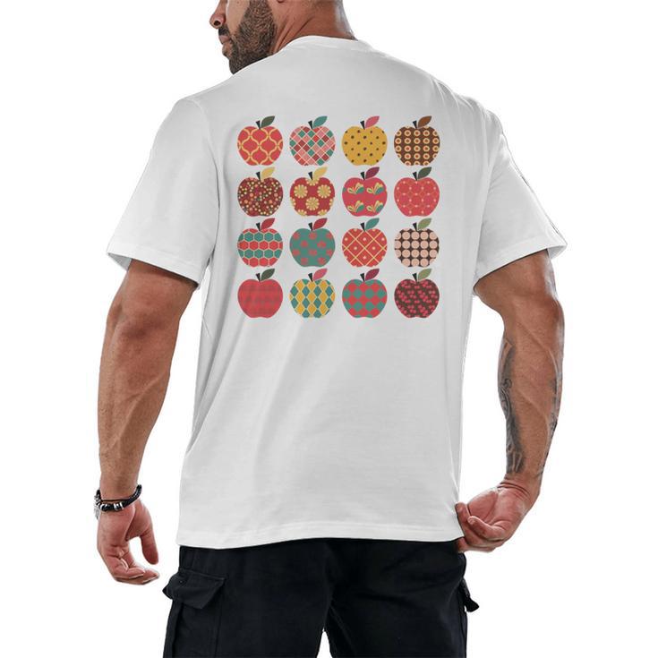 Teacher Apple Back To School Art For School Supplies Men's Back Print T-Shirt