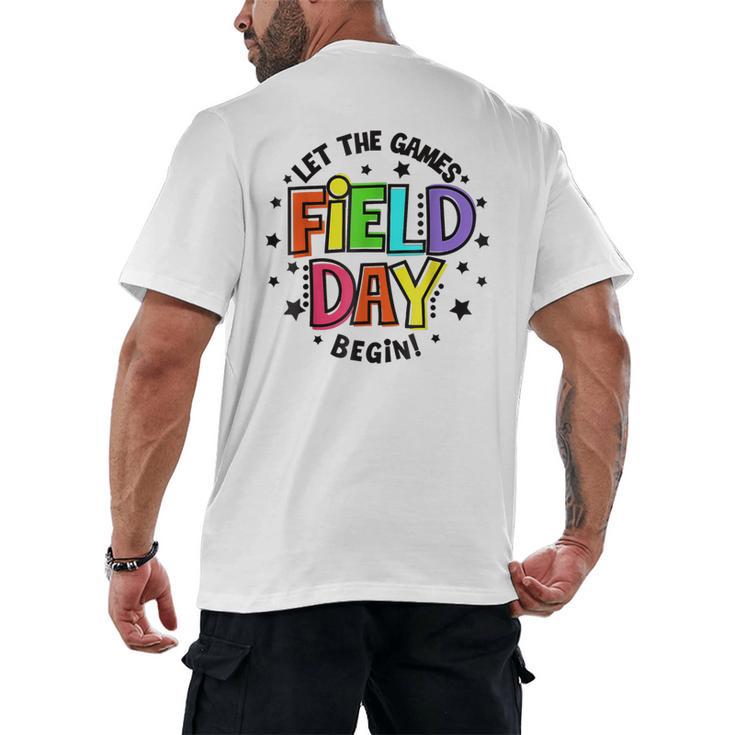 Teacher Student Field Day Let The Games Begin Field Day Men's Back Print T-Shirt