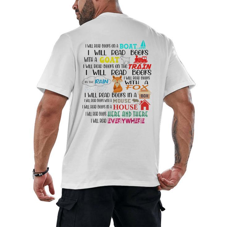 Teacher I Will Read Book On Boat Kids Women Bookworm Men's Back Print T-Shirt