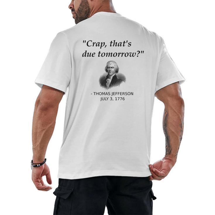 Thomas Jefferson USA History Teacher Student Men's Back Print T-Shirt