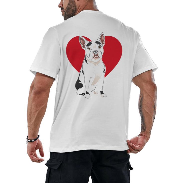 Valentine's Day Boston Terrier Lover Men's Back Print T-Shirt