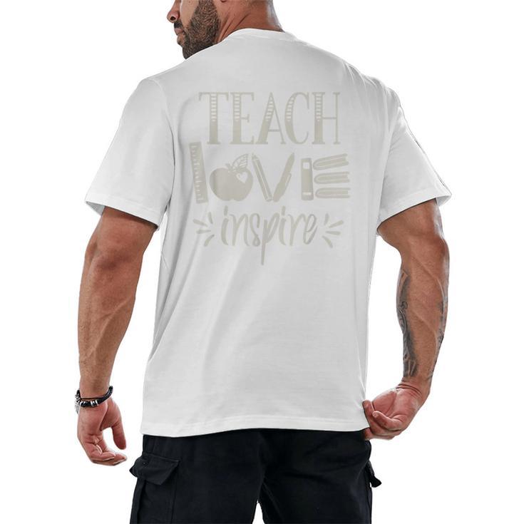 Vintage Teach Love Inspire Red For Ed Teacher Supporter Men Women Girls Kids Men's Back Print T-Shirt