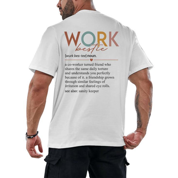 Vintage Work Bestie Definition Teachers Nurses Boss Women Men's Back Print T-Shirt