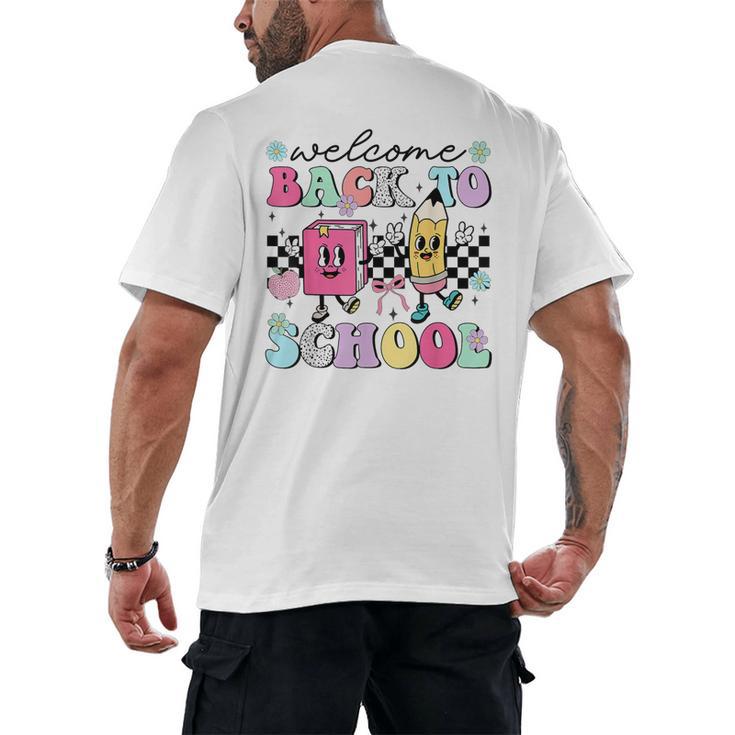 Welcome Back To School 2024 Teachers Students First Day Men's Back Print T-Shirt