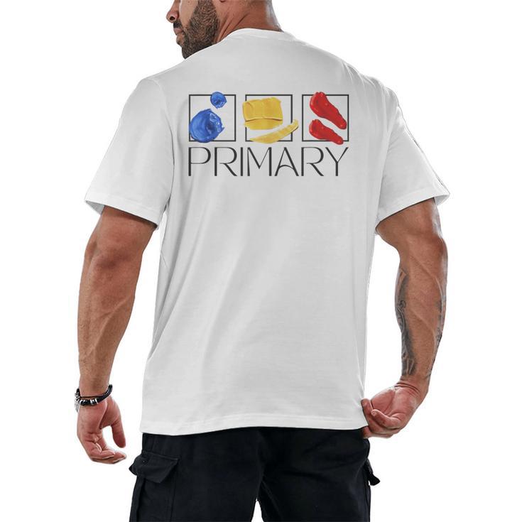 Women Art Teacher Back To School Artist Primary Color Theory Men's Back Print T-Shirt