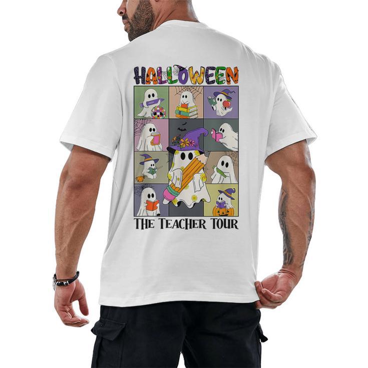 Women Halloween The Teacher Tour Ghosts Pencil Pumpkins Men's Back Print T-Shirt