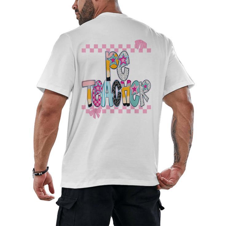 Women PE Teacher Back To School Physical Education Teacher Men's Back Print T-Shirt