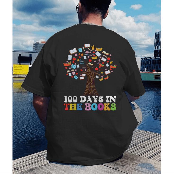 100 Days In The Books Reading Teacher 100th Day Of School Men's Back Print T-Shirt, funny gift 100 Days In The Books Reading Teacher 100th Day Of School Men's Back Print T-Shirt, funny gift