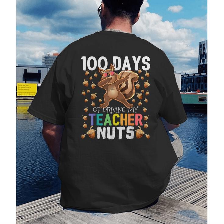 100 Days Of Driving My Teacher Nuts Dabbing Squirrel School Men's Back Print T-Shirt, funny gift 100 Days Of Driving My Teacher Nuts Dabbing Squirrel School Men's Back Print T-Shirt, funny gift