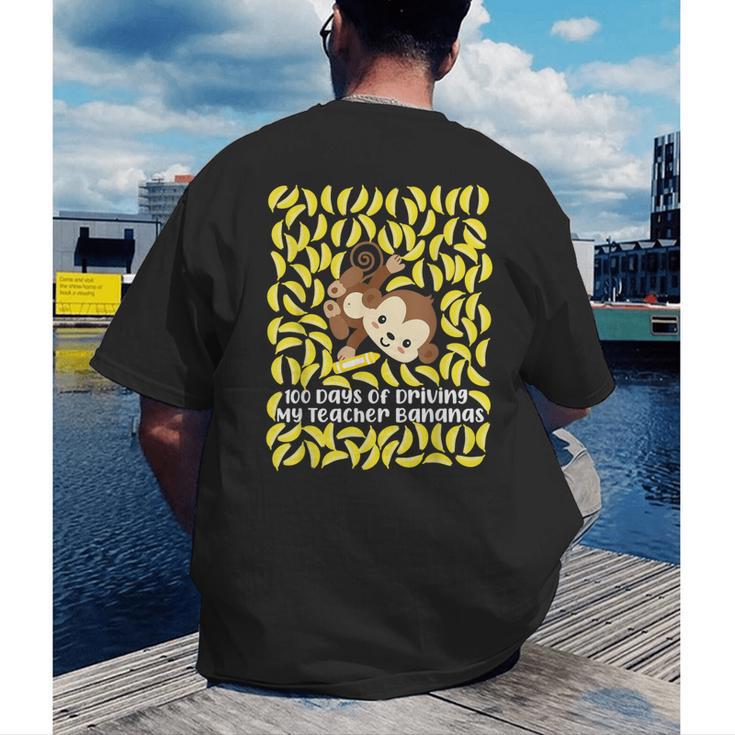 100th Day Of School Teacher Monkey Pun Banana For Men Women Girls Kids Men's Back Print T-Shirt, funny gift