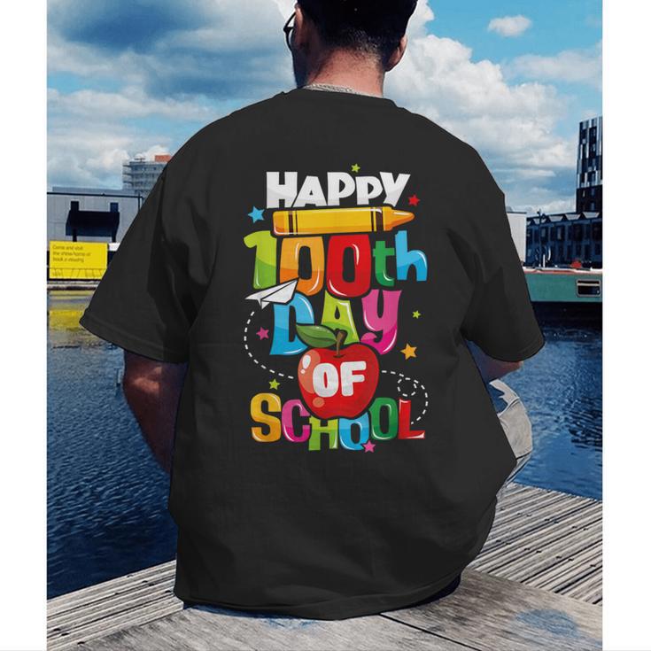 100th Day Of School Teachers Kids Child Happy 100 Days Men's Back Print T-Shirt, funny gift
