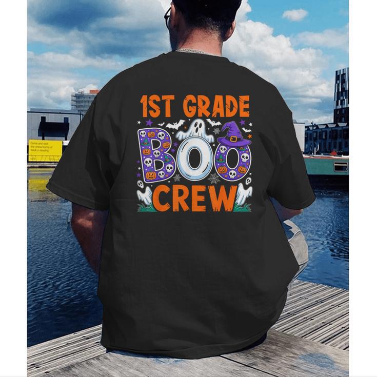 1st Grade Boo Crew First Grade Teacher Kids Happy Halloween Men's Back Print T-Shirt, funny gift