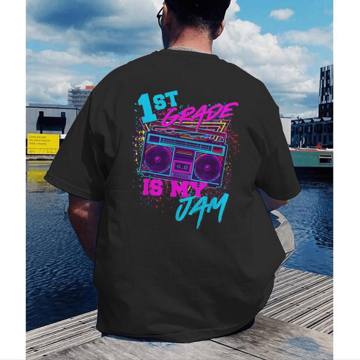 1st Grade Is My Jam Vintage 80s 80's Teacher Student Retro Men's Back Print T-Shirt, funny gift 1st Grade Is My Jam Vintage 80s 80's Teacher Student Retro Men's Back Print T-Shirt, funny gift