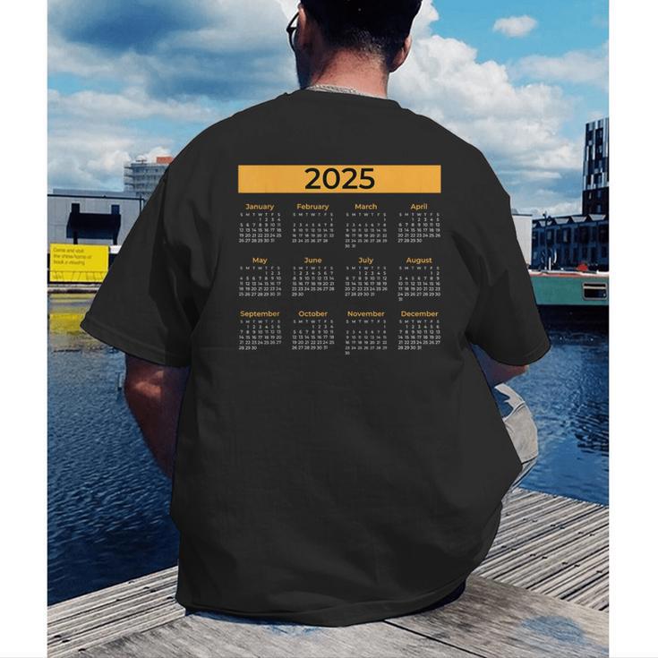 2025 Calendar For Planners Teachers Offices Months Men's Back Print T-Shirt, funny gift