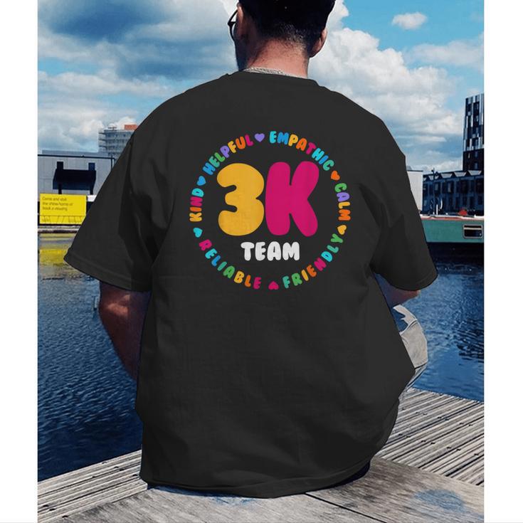 3K Team & Teacher Squad Threes Crew PreK Elementary Team Men's Back Print T-Shirt, funny gift 3K Team & Teacher Squad Threes Crew PreK Elementary Team Men's Back Print T-Shirt, funny gift