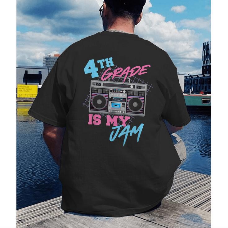 4th Grade Is My Jam Vintage 80s Boombox Teacher Student Men's Back Print T-Shirt, funny gift 4th Grade Is My Jam Vintage 80s Boombox Teacher Student Men's Back Print T-Shirt, funny gift