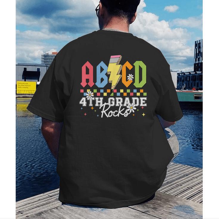 4th Grade Rocks ABCD Back To School Rock Teachers Men's Back Print T-Shirt, funny gift