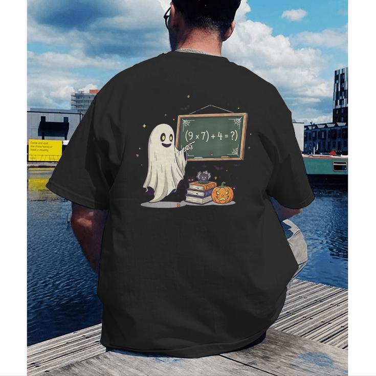 67 Teacher Halloween Ghost Six Seven Meme Math Joke Men's Back Print T-Shirt, funny gift 67 Teacher Halloween Ghost Six Seven Meme Math Joke Men's Back Print T-Shirt, funny gift