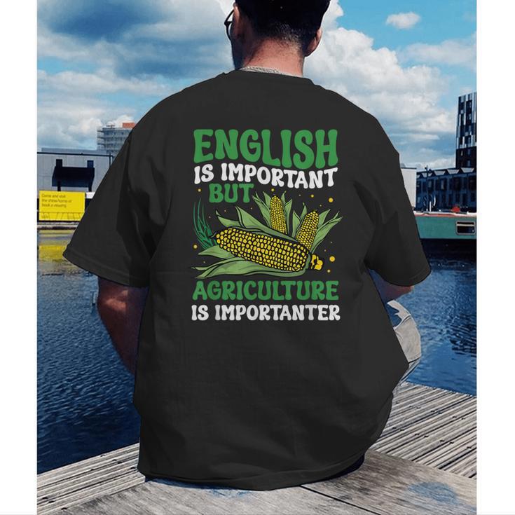 AG Teacher English Is Important But Agriculture Teacher Men's Back Print T-Shirt, funny gift