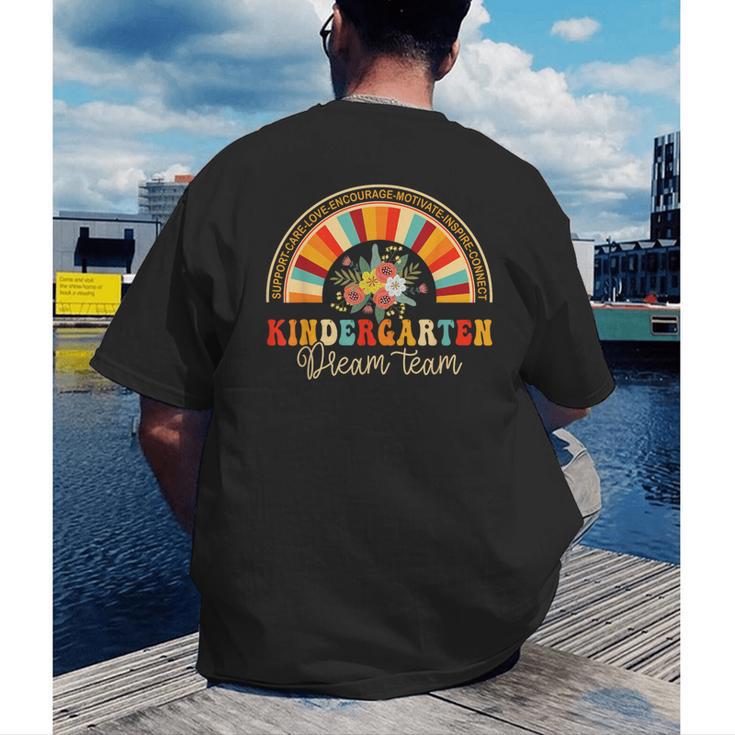 Back To School Kindergarten Dream Team Teacher Love Floral Men's Back Print T-Shirt, funny gift Back To School Kindergarten Dream Team Teacher Love Floral Men's Back Print T-Shirt, funny gift