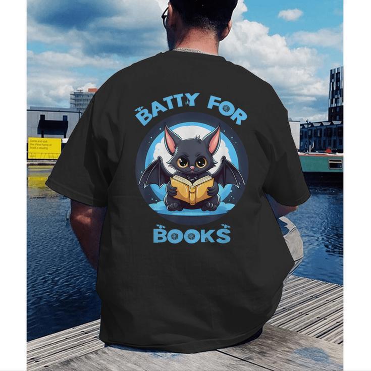 Batty About Books Lover Teacher Librarian Bookish Halloween For Men Women Kids Men's Back Print T-Shirt, funny gift Batty About Books Lover Teacher Librarian Bookish Halloween For Men Women Kids Men's Back Print T-Shirt, funny gift
