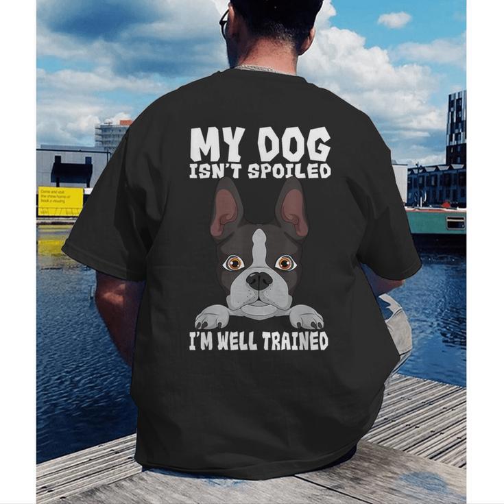 Boston Terrier American Gentleman Dog Lover I'm Well Trained Men's Back Print T-Shirt, funny gift