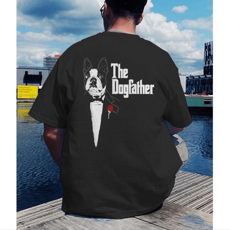 Boston Terrier Dad The DogFather Shirt Boston Terrier Men's Back Print T-Shirt, funny gift